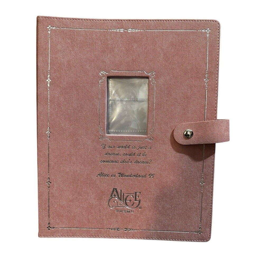 WANMANSHE Alice in Wonderland Pink Anime Card Binder Snap Closure NWOT HTF